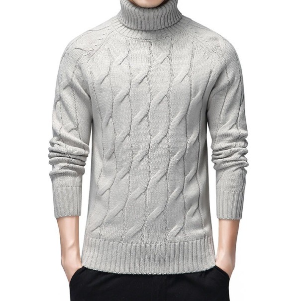 Herren-Rollkragenpullover F213 hellgrau XL