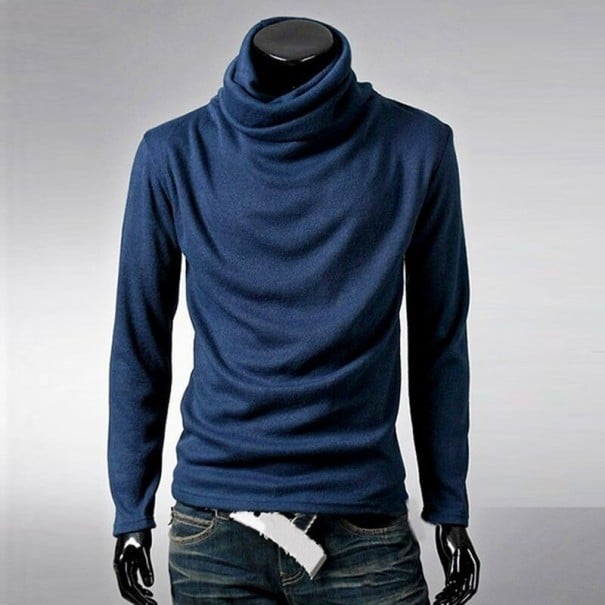 Herren-Rollkragenpullover F265 dunkelblau L
