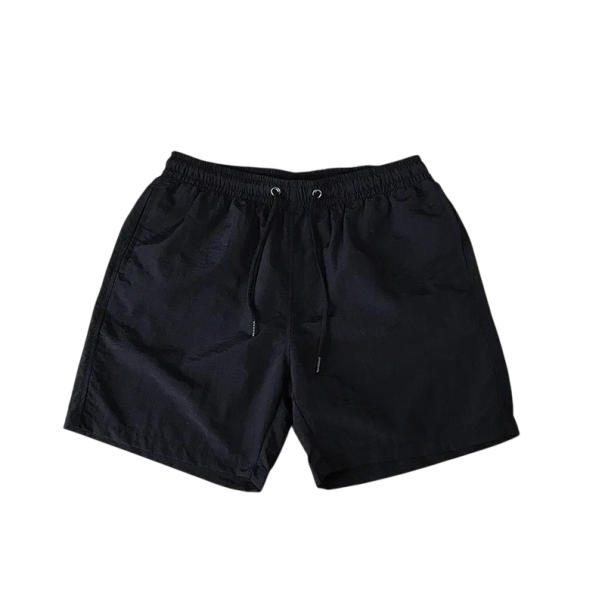 Herren shorts badebukser Med snøre Enfarvet Polyester Hurtigtørrende Sommer badebukser til strand, pool og ferie sort XXS