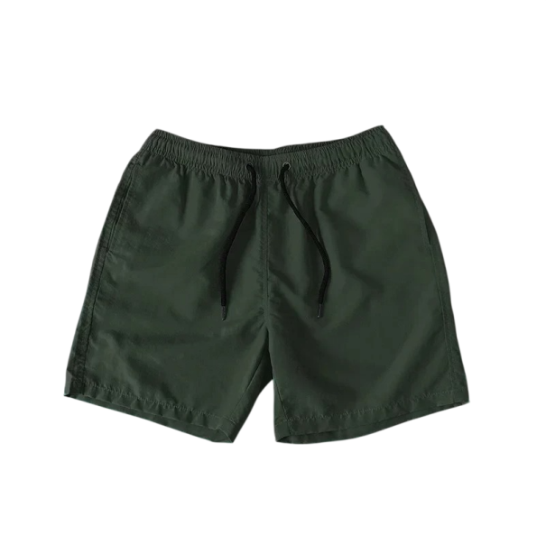 Herren Shorts Badehose Mit Kordelzug Einfarbig Polyester Schnell Trocknende Sommer Badehose für Strand, Pool und Urlaub armeegrün L