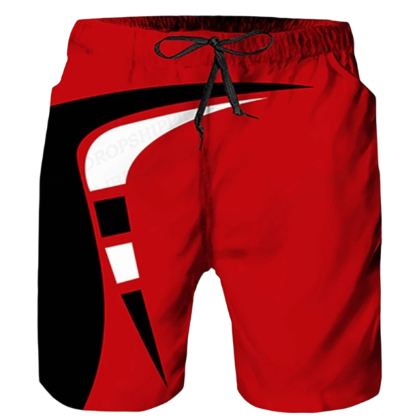 Herren Shorts Badehose Polyester Einfarbig Mit Streifen Mit Kordelzug Für Den Sommer Am Strand Und Pool Sportlicher Stil rot XXL