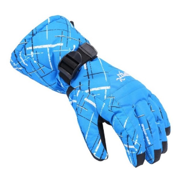 Herren-Skihandschuhe mit Muster J1484 blau XXL