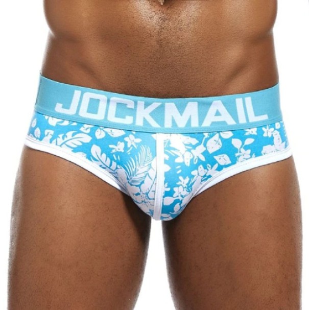 Herren-Slip mit Blumen hellblau L