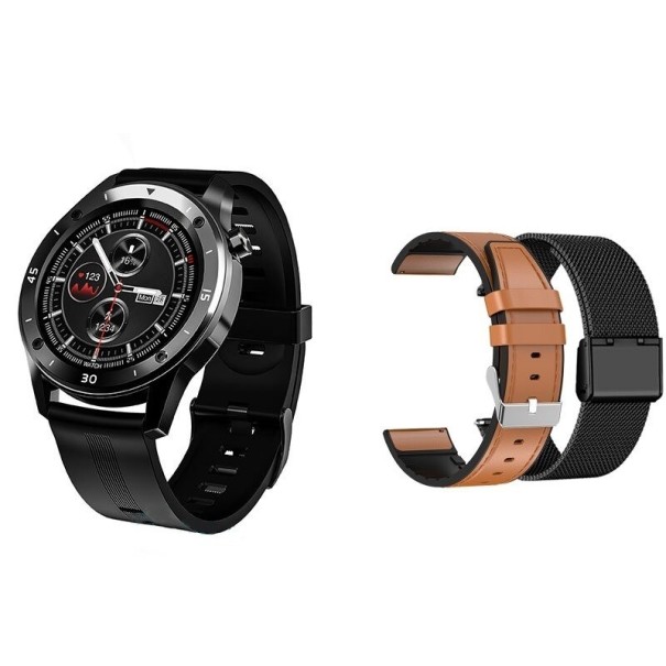 Herren-Smartwatch mit 2 austauschbaren Armbändern 2