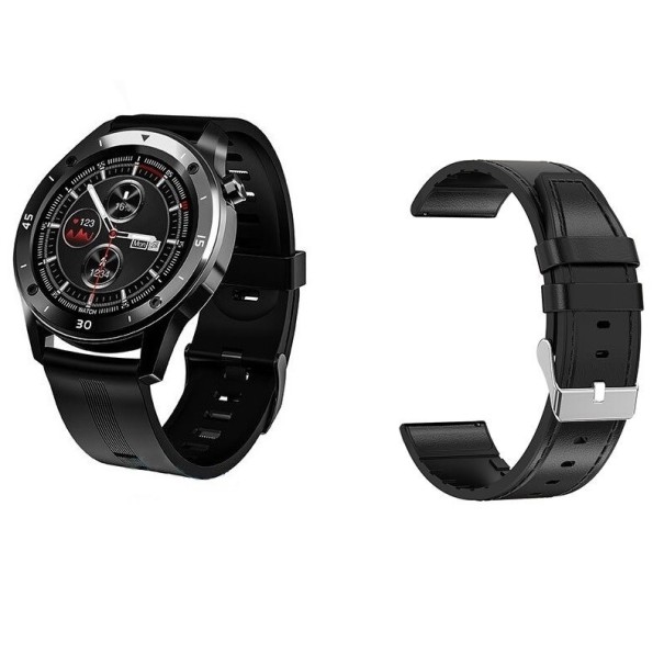 Herren-Smartwatch mit austauschbarem Armband schwarz