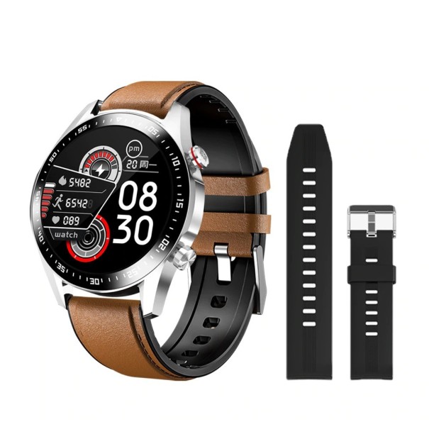 Herren-Smartwatch mit Ersatzarmband braun