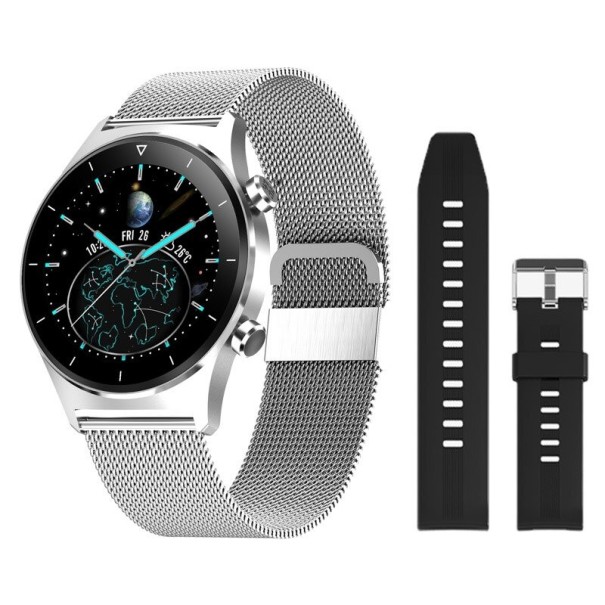 Herren-Smartwatch mit Ersatzarmband K1296 silbern