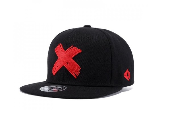 Herren-Snapback mit Kreuz rot