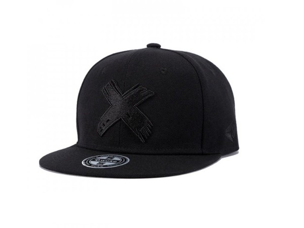 Herren-Snapback mit Kreuz schwarz