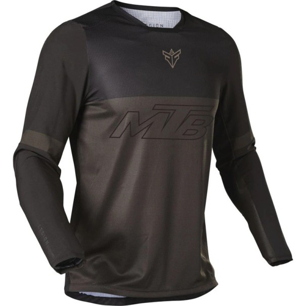 Herren Sport-T-Shirt mit langen Ärmeln, atmungsaktives Trikot für Radfahren, Mountainbikes, Motorräder, Sport und Outdoor-Aktivitäten schwarz XS