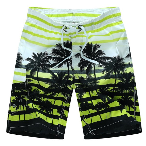 Herren-Strandshorts mit Palmen J2762 gelb S