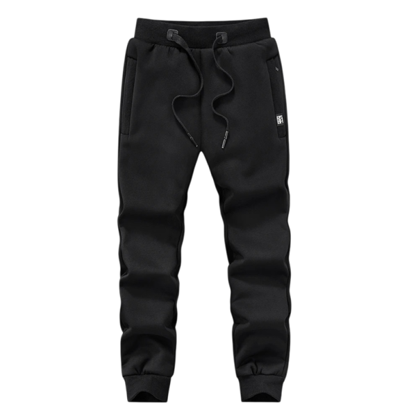 Herren Sweatpants einfarbig mit Kordelzug und Taschen aus Baumwolle Spandex Bequem und flexibel für Freizeit- und Sportaktivitäten schwarz XS