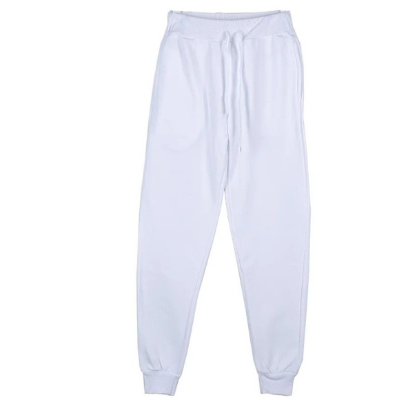 Herren Sweatpants einfarbig mit Taschen und Kordelzug aus Polyester Bequem und stilvoll für den täglichen Gebrauch und Freizeitaktivitäten weiß XXS
