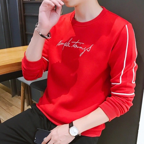 Herren-Sweatshirt mit Aufschrift rot L