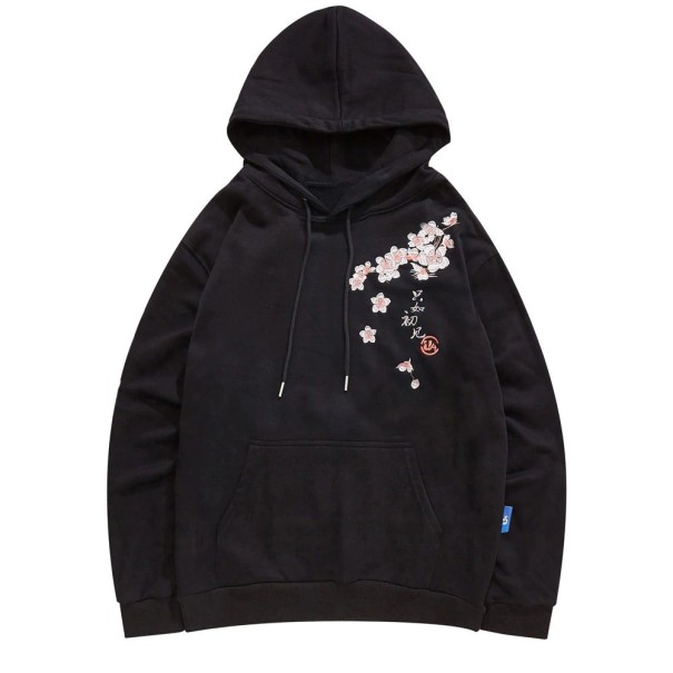 Herren-Sweatshirt mit Blumen A2554 schwarz M