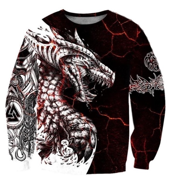 Herren-Sweatshirt mit Drachen XXS 2