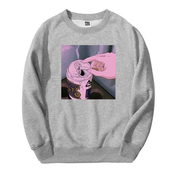 Herren-Sweatshirt mit F46-Aufdruck hellgrau L