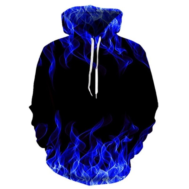 Herren-Sweatshirt mit Feuermotiv dunkelblau S