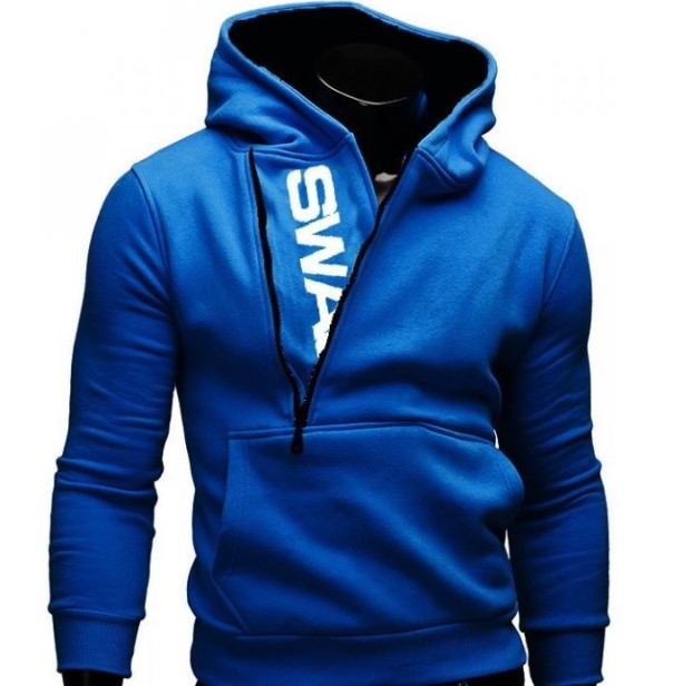 Herren-Sweatshirt mit interessantem Reißverschluss blau XS