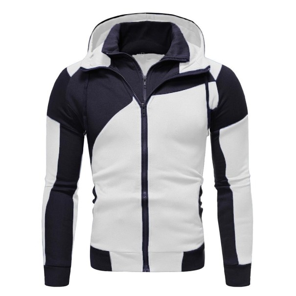 Herren-Sweatshirt mit Reißverschlüssen F26 weiß XS
