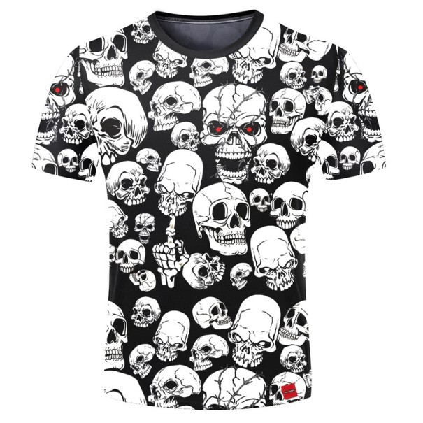 Herren-T-Shirt mit 3D-Totenkopf-Print M