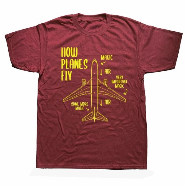 Herren-T-Shirt mit Flugzeugaufdruck T2203 XXS 11
