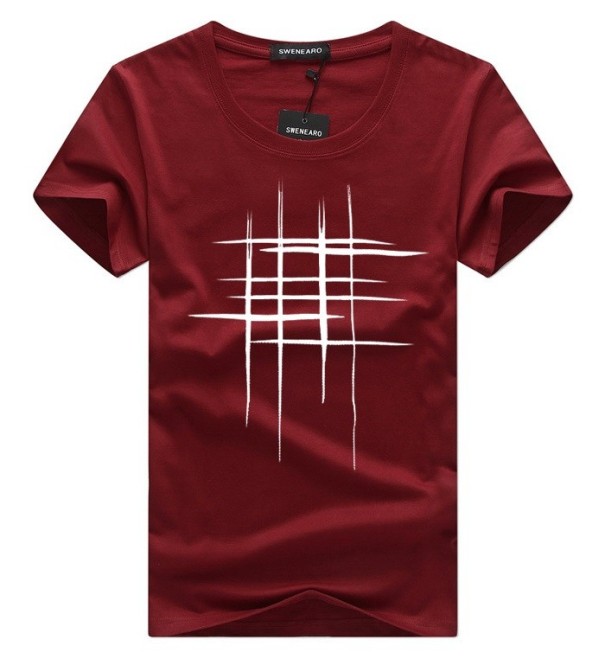 Herren T-Shirt mit interessantem Muster J2945 rot XS
