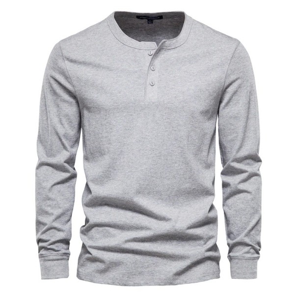Herren-T-Shirt mit langen Ärmeln T2140 hellgrau XL