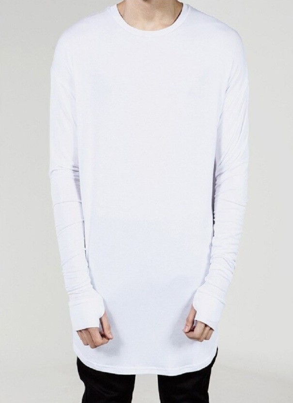 Herren-T-Shirt mit langen Ärmeln T2161 weiß XS