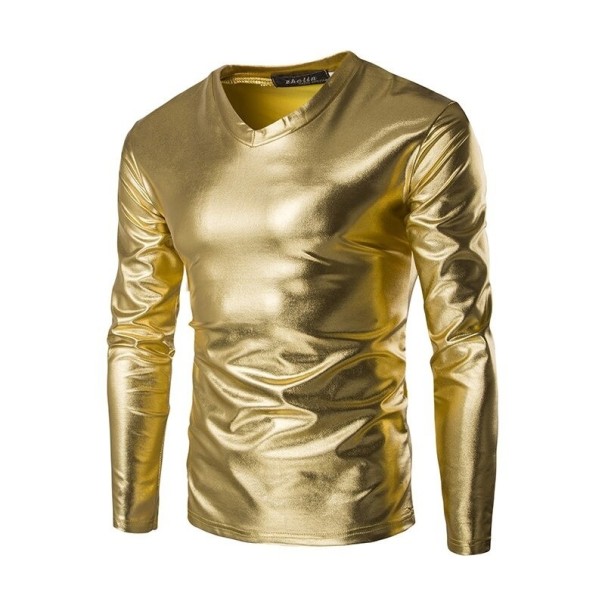 Herren-T-Shirt mit langen Ärmeln T2353 golden XL