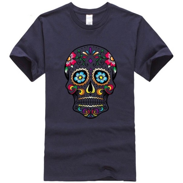 Herren-T-Shirt mit Totenkopf-Motiv T2056 dunkelblau L