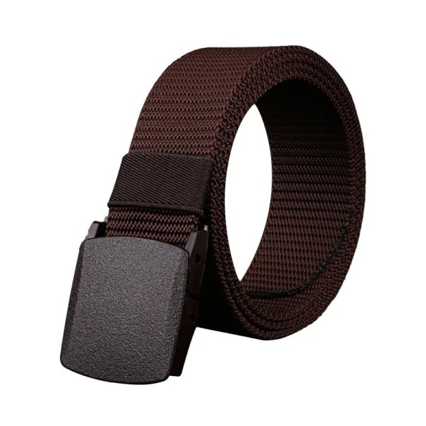 Herren Taktischer Gürtel 120 x 3,8 cm Verstellbarer Nylon Gürtel mit strapazierfähiger Kunststoffschnalle Militärischer Arbeitsgürtel für Outdoor und Wandern dunkelbraun