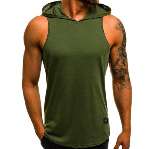 Herren-Tanktop mit Kapuze F1831 armeegrün XL