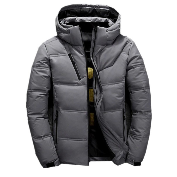 Herren-Winter-Daunenjacke S48 dunkelgrau XS