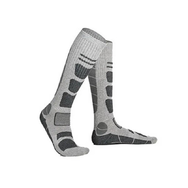 Herren Winter Lange Socken Ski Thermosocken Warme Kompressions-Skisocken Größe 39-43 grau