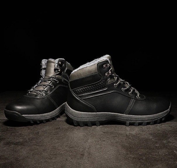 Herren Winter-Schnürstiefeletten J2209 schwarz 45