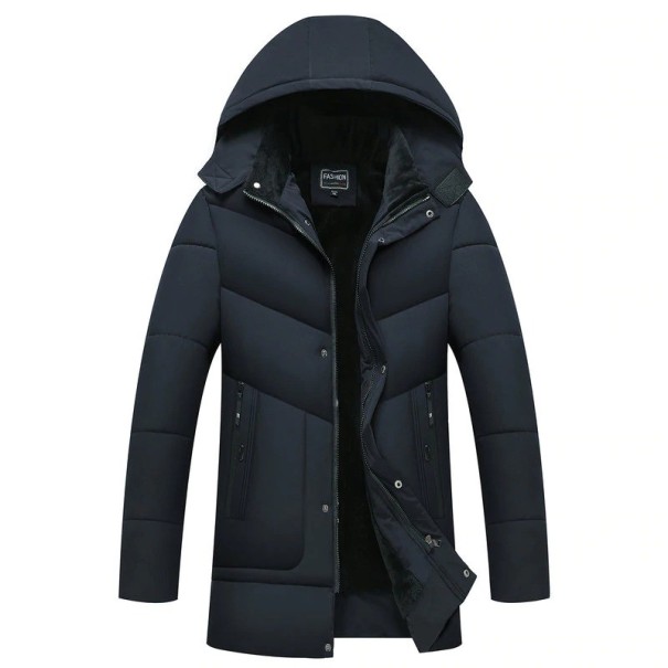 Herren-Winterjacke mit Kapuze A1802 dunkelblau S 3
