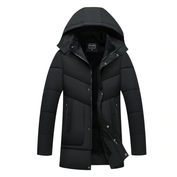 Herren-Winterjacke mit Kapuze A1802 schwarz S 3