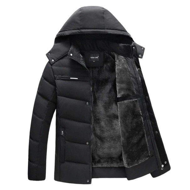 Herren-Winterjacke mit Kapuze A1802 schwarz XL 2