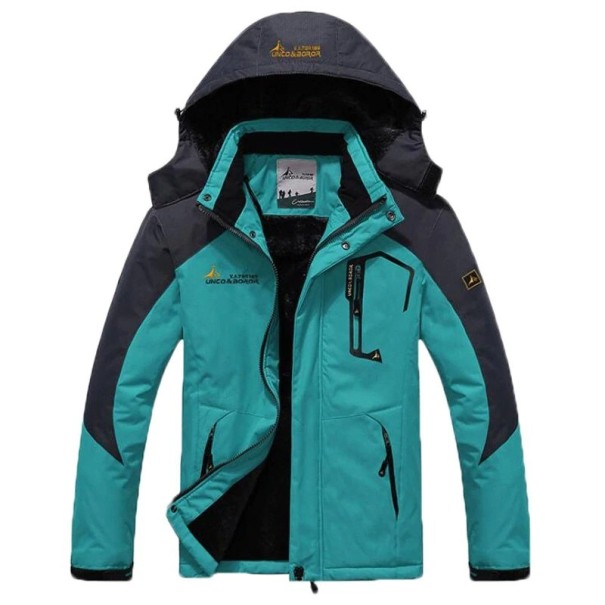 Herren-Winterjacke mit Kapuze hellblau M