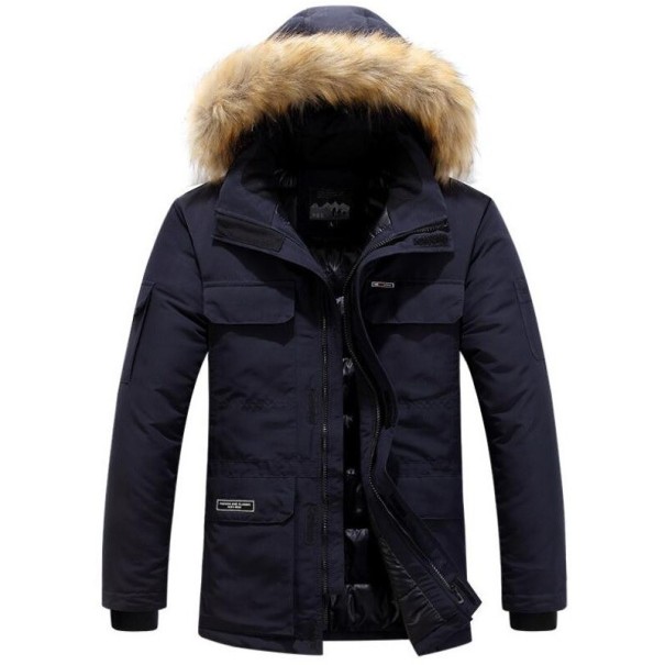 Herren-Winterjacke mit Kapuze S52 dunkelblau S