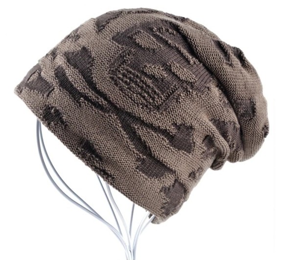 Herren-Wintermütze mit Totenkopf J2098 khaki