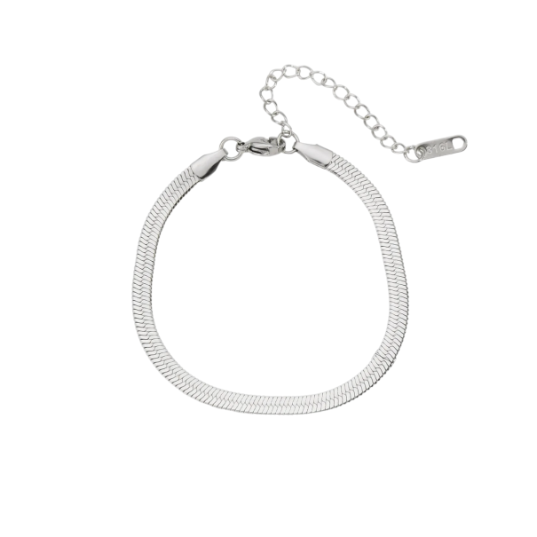 Herrenarmband aus Edelstahl 17-22 cm, 4 mm – Moderner Metallarmband für Männer, verstellbare Größe, elegantes Design silbern