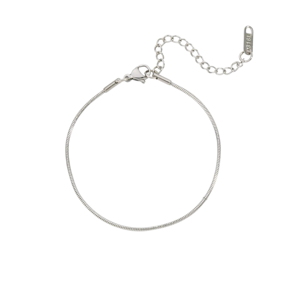 Herrenarmband mit Schlangenknochen Edelstahl 17-22 cm 1,2 mm Elegantes Design Moderner Schmuck für Männer Einzigartiges Armband aus hochwertigem Stahl silbern