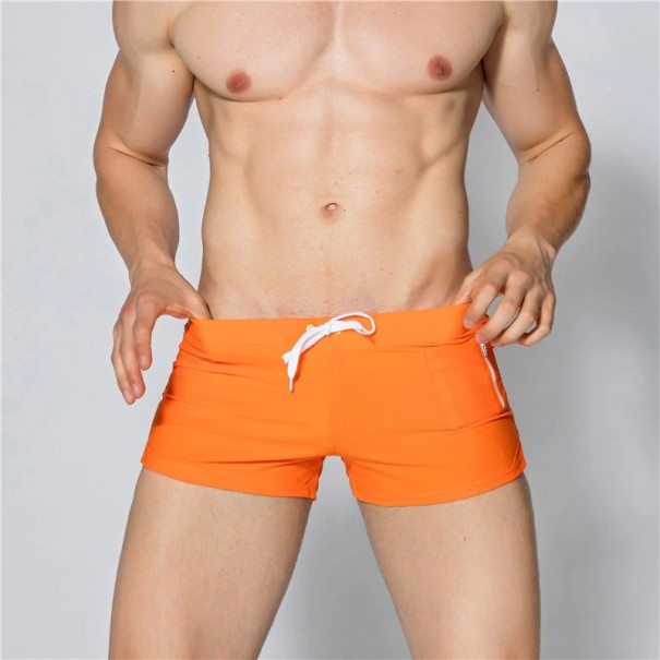 Herrenbadebekleidung mit Tasche orange M