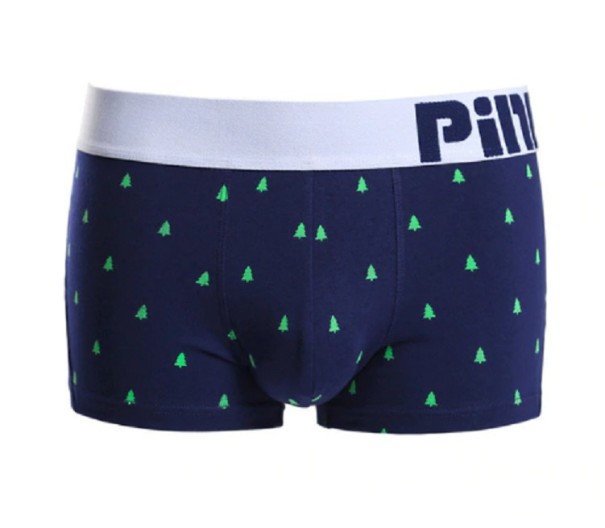 Herrenboxershorts mit Baumdruck dunkelblau L