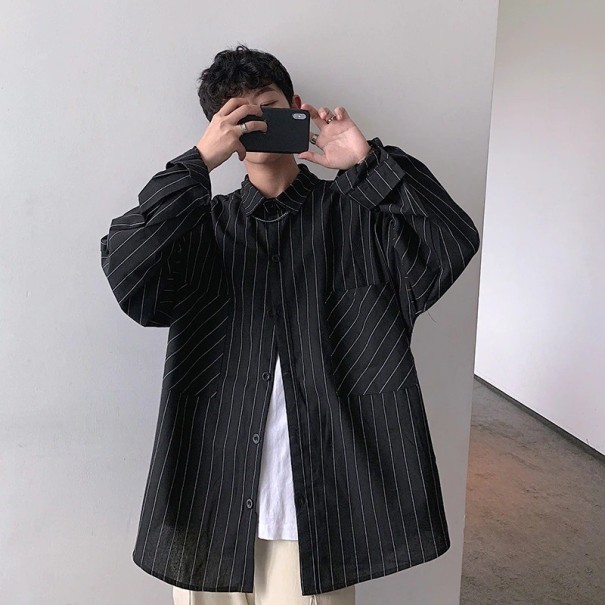 Herrenhemd F497 schwarz XS