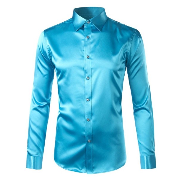 Herrenhemd F516 azurblau XS