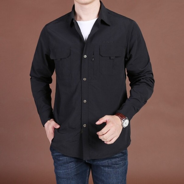 Herrenhemd F579 schwarz M