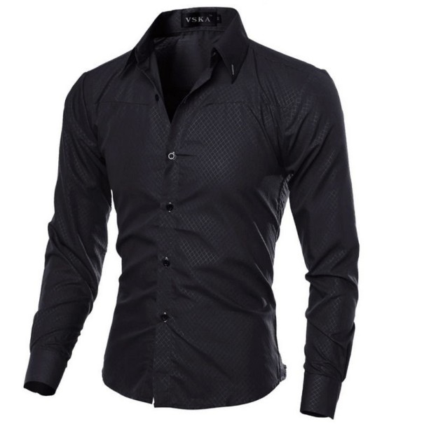 Herrenhemd F671 schwarz M